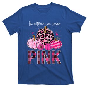 In October We Wear Pink Pumpkin Breast Cancer Awareness T-Shirt