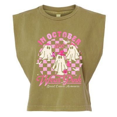 In October We Wear Pink Halloween Breast Cancer Awareness Garment-Dyed Women's Muscle Tee