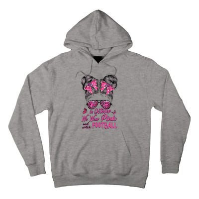 In October We Wear Pink And Watch Football Breast Cancer Tall Hoodie