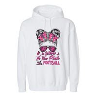 In October We Wear Pink And Watch Football Breast Cancer Garment-Dyed Fleece Hoodie