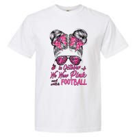 In October We Wear Pink And Watch Football Breast Cancer Garment-Dyed Heavyweight T-Shirt