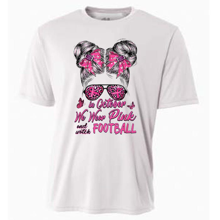 In October We Wear Pink And Watch Football Breast Cancer Cooling Performance Crew T-Shirt