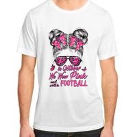 In October We Wear Pink And Watch Football Breast Cancer Adult ChromaSoft Performance T-Shirt