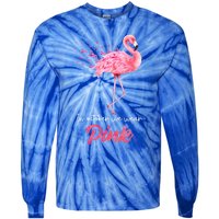 In October We Wear Flamingo Breast Cancer Awareness Meaningful Gift Tie-Dye Long Sleeve Shirt