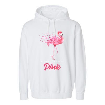 In October We Wear Flamingo Breast Cancer Awareness Meaningful Gift Garment-Dyed Fleece Hoodie