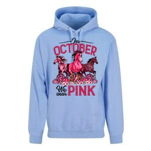 In October We Wear Pink Horse Leopard Pumpkin Breast Cancer Unisex Surf Hoodie