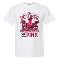 In October We Wear Pink Horse Leopard Pumpkin Breast Cancer Garment-Dyed Heavyweight T-Shirt