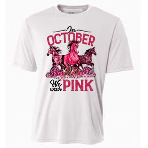 In October We Wear Pink Horse Leopard Pumpkin Breast Cancer Cooling Performance Crew T-Shirt