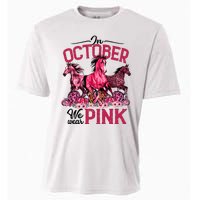 In October We Wear Pink Horse Leopard Pumpkin Breast Cancer Cooling Performance Crew T-Shirt