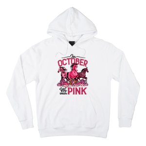 In October We Wear Pink Horse Leopard Pumpkin Breast Cancer Hoodie