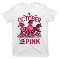 In October We Wear Pink Horse Leopard Pumpkin Breast Cancer T-Shirt