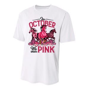 In October We Wear Pink Horse Leopard Pumpkin Breast Cancer Performance Sprint T-Shirt