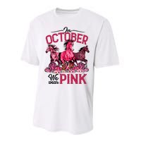 In October We Wear Pink Horse Leopard Pumpkin Breast Cancer Performance Sprint T-Shirt