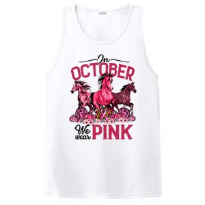 In October We Wear Pink Horse Leopard Pumpkin Breast Cancer PosiCharge Competitor Tank