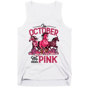 In October We Wear Pink Horse Leopard Pumpkin Breast Cancer Tank Top