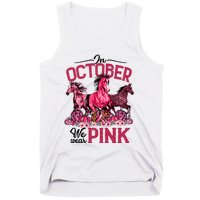 In October We Wear Pink Horse Leopard Pumpkin Breast Cancer Tank Top