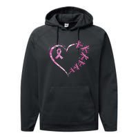 In October We Wear Pink Breast Cancer Awareness Dragonfly Performance Fleece Hoodie