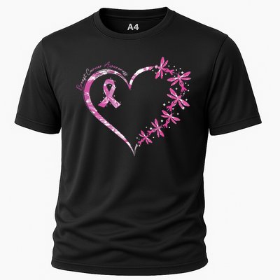 In October We Wear Pink Breast Cancer Awareness Dragonfly Cooling Performance Crew T-Shirt