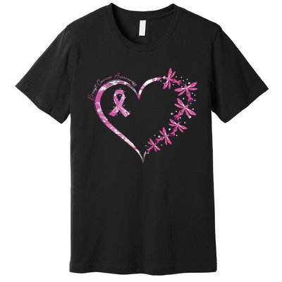 In October We Wear Pink Breast Cancer Awareness Dragonfly Premium T-Shirt