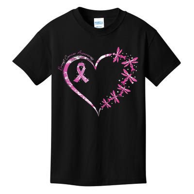 In October We Wear Pink Breast Cancer Awareness Dragonfly Kids T-Shirt