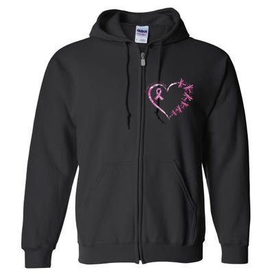 In October We Wear Pink Breast Cancer Awareness Dragonfly Full Zip Hoodie