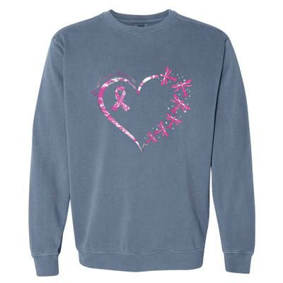 In October We Wear Pink Breast Cancer Awareness Dragonfly Garment-Dyed Sweatshirt