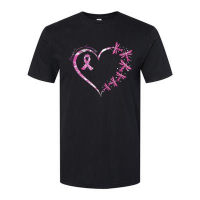 In October We Wear Pink Breast Cancer Awareness Dragonfly Softstyle CVC T-Shirt