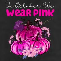 In October We Wear Pink Pumpkin Fall 7 Panel Mesh Trucker Snapback Hat