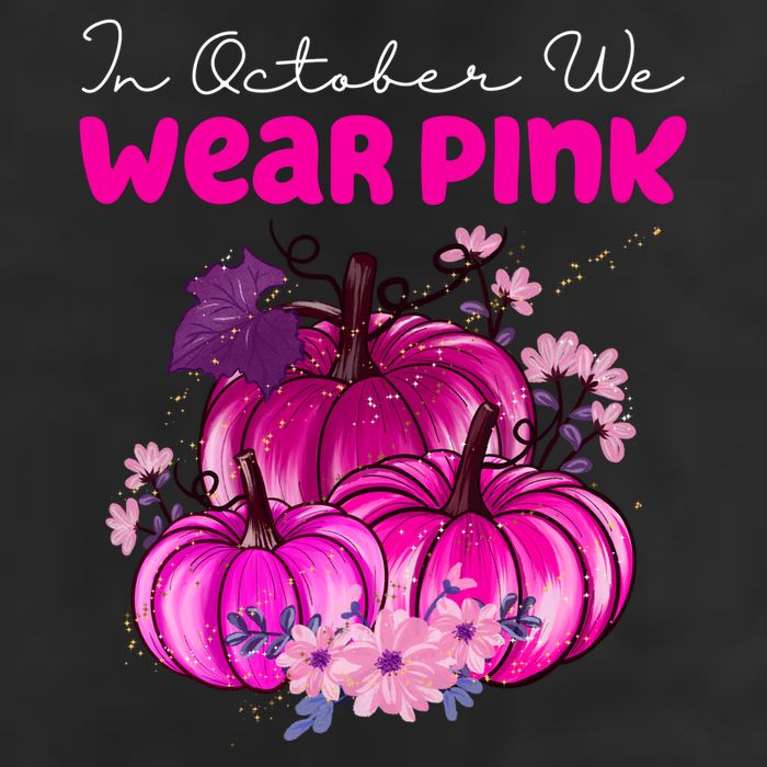 In October We Wear Pink Pumpkin Fall 7 Panel Mesh Trucker Snapback Hat