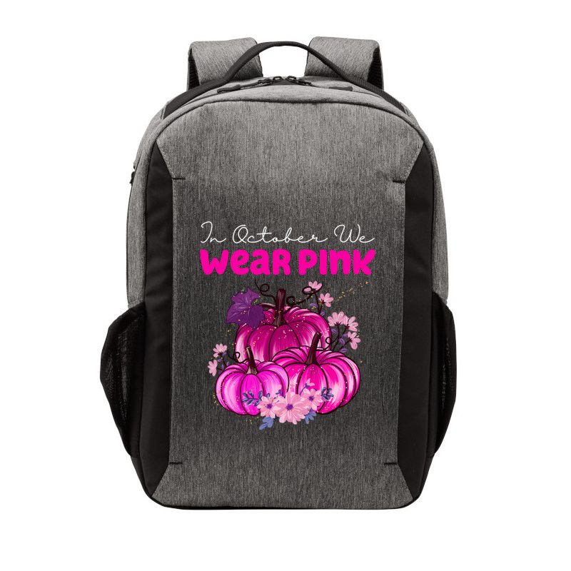 In October We Wear Pink Pumpkin Fall Vector Backpack