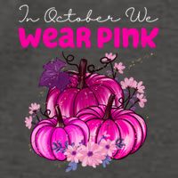 In October We Wear Pink Pumpkin Fall Vector Backpack