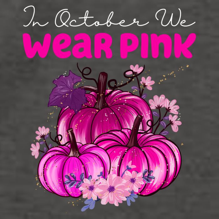 In October We Wear Pink Pumpkin Fall Vector Backpack