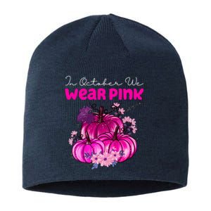 In October We Wear Pink Pumpkin Fall Sustainable Beanie