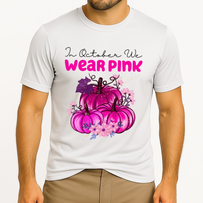 In October We Wear Pink Pumpkin Fall Cooling Performance Crew T-Shirt