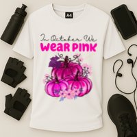In October We Wear Pink Pumpkin Fall Cooling Performance Crew T-Shirt