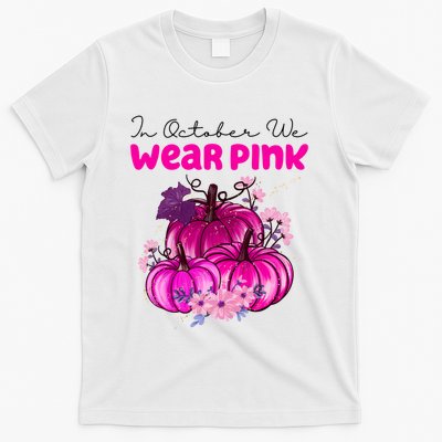 In October We Wear Pink Pumpkin Fall T-Shirt