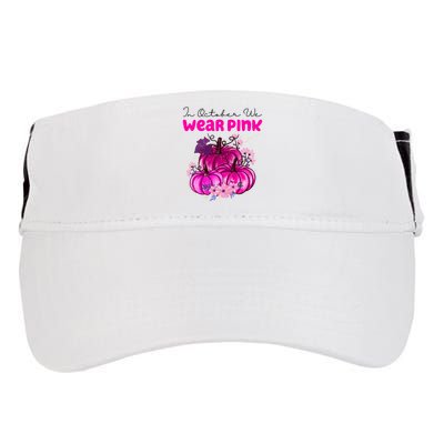 In October We Wear Pink Pumpkin Fall Adult Drive Performance Visor