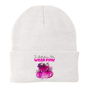 In October We Wear Pink Pumpkin Fall Knit Cap Winter Beanie