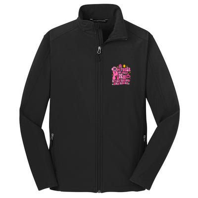 In October We Wear Pink For Breast Cancer Awareness Rainbow Design Core Soft Shell Jacket