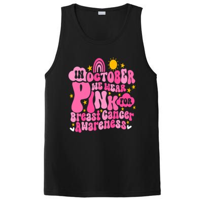 In October We Wear Pink For Breast Cancer Awareness Rainbow Design PosiCharge Competitor Tank