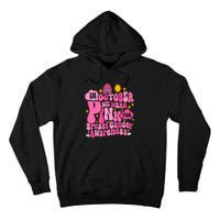 In October We Wear Pink For Breast Cancer Awareness Rainbow Design Tall Hoodie