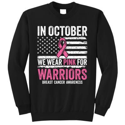 In October Wear Pink Support Warrior Awareness Breast Cancer Sweatshirt