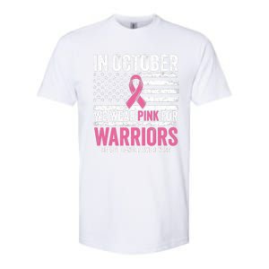 In October Wear Pink Support Warrior Awareness Breast Cancer Softstyle CVC T-Shirt