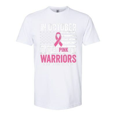 In October Wear Pink Support Warrior Awareness Breast Cancer Softstyle® CVC T-Shirt