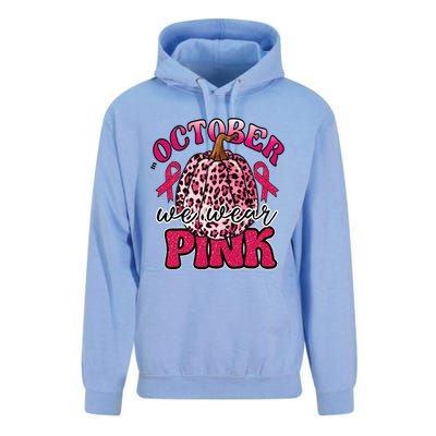 In October We Wear Pink Pumpkin Breast Cancer Awareness Unisex Surf Hoodie