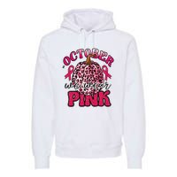 In October We Wear Pink Pumpkin Breast Cancer Awareness Premium Hoodie