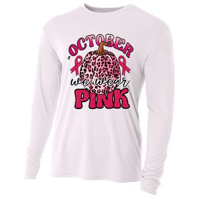 In October We Wear Pink Pumpkin Breast Cancer Awareness Cooling Performance Long Sleeve Crew