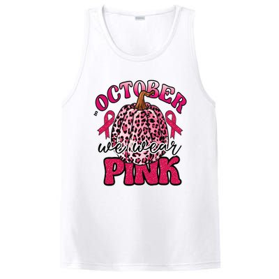 In October We Wear Pink Pumpkin Breast Cancer Awareness PosiCharge Competitor Tank