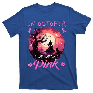 In October We Wear Halloween Witch Breast Cancer T-Shirt