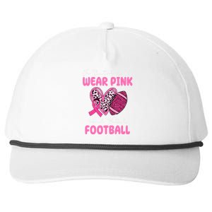 In October We Wear Pink And Watch Football Breast Cancer Snapback Five-Panel Rope Hat